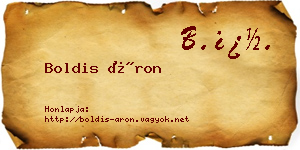 Boldis Áron névjegykártya