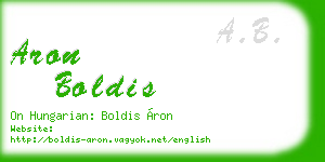aron boldis business card